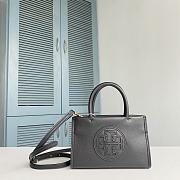 Tory Burch Ella Bio Grey Mini Tote - 18.5x12.5x7cm - 1