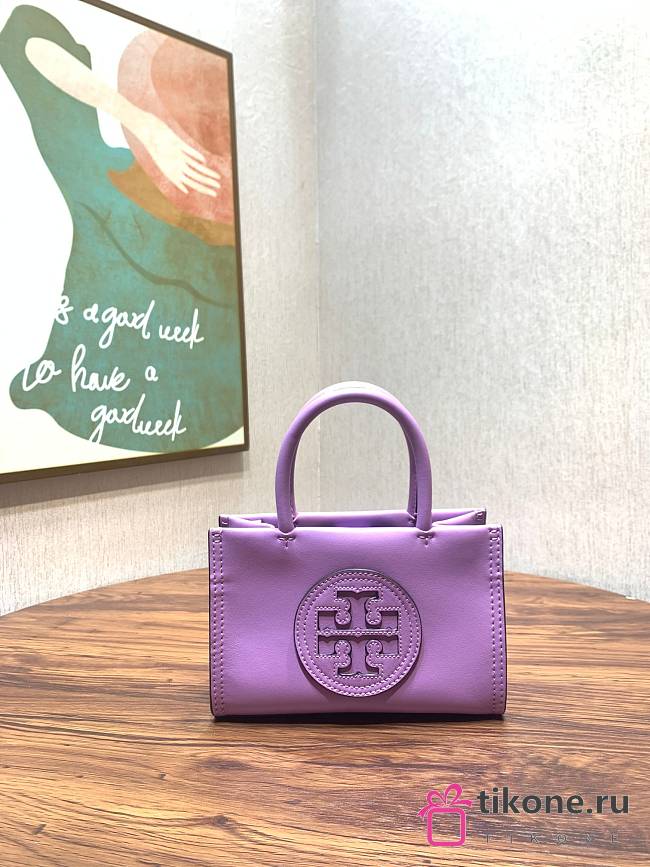 Tory Burch Ella Bio Viola Mini Tote - 18.5x12.5x7cm - 1