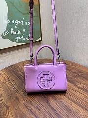 Tory Burch Ella Bio Viola Mini Tote - 18.5x12.5x7cm - 5