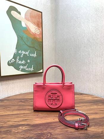 Tory Burch Ella Bio Pink Mini Tote - 18.5x12.5x7cm 