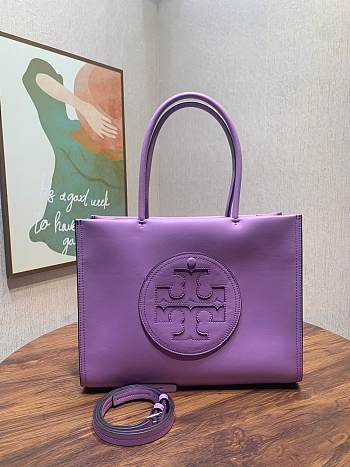 Tory Burch Bright Amethyst Purple Tote - 26.5x34x11cm