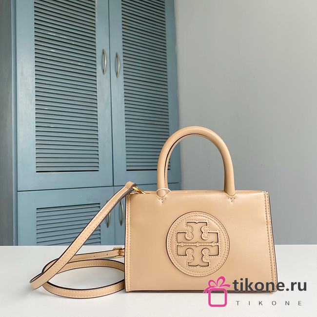 Tory Burch Ella Beige Mini Tote - 18.5x12.5x7cm - 1