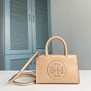 Tory Burch Ella Beige Mini Tote - 18.5x12.5x7cm - 1