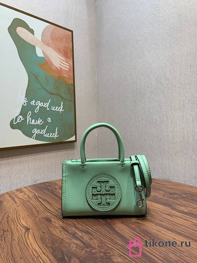 Tory Burch Ella Mint Leaf Mini Tote - 18.5x12.5x7cm - 1