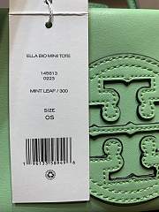 Tory Burch Ella Mint Leaf Mini Tote - 18.5x12.5x7cm - 4