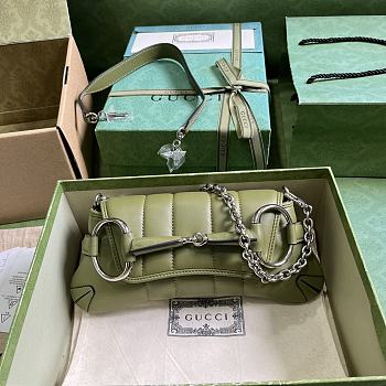 Gucci Horsebit Small Chain Green - 27x11.5x5cm