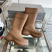 Balenciaga Crocs Brown Rain Boots - 4