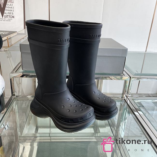 Balenciaga Crocs Black Rain Boots - 1