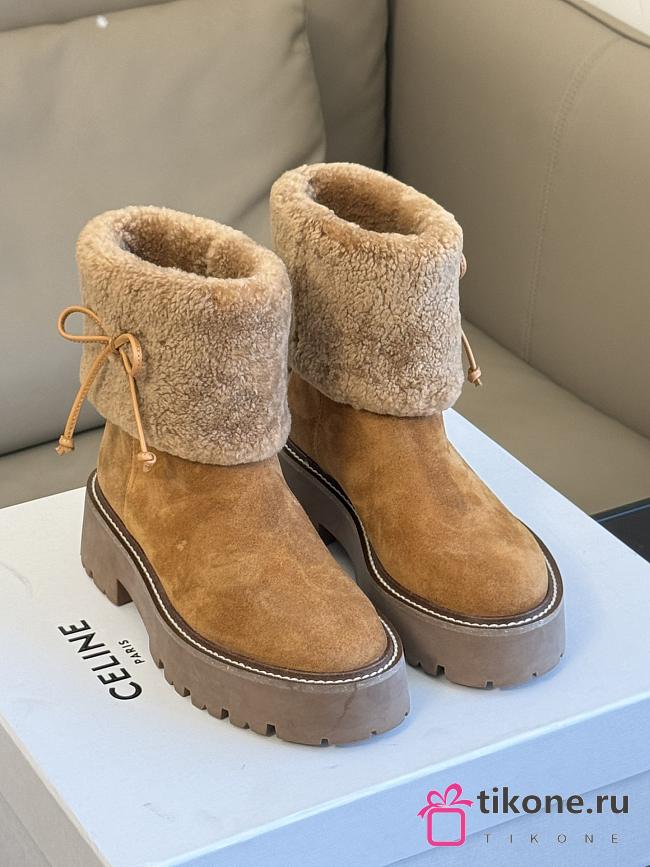 Celine Suede Ankle Boots - 1