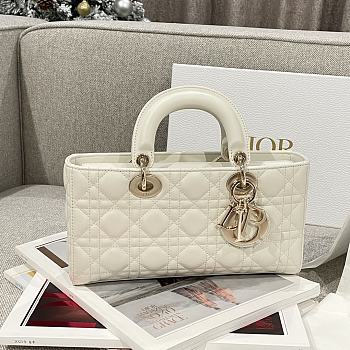 Dior Lady D-Joy White Bag - 26x13.5x5cm