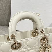 Dior Medium Lady D-Joy Bag Off White Cannage Lambskin - 26x13.5x5cm - 5