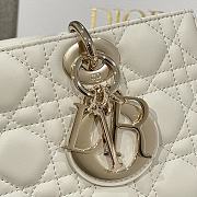 Dior Medium Lady D-Joy Bag Off White Cannage Lambskin - 26x13.5x5cm - 3