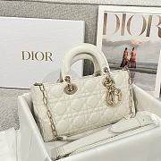 Dior Medium Lady D-Joy Bag Off White Cannage Lambskin - 26x13.5x5cm - 4