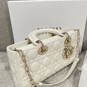 Dior Medium Lady D-Joy Bag Off White Cannage Lambskin - 26x13.5x5cm - 2