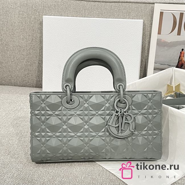 Dior Lady D-Joy Tone Grey Bag - 26x13.5x5cm - 1