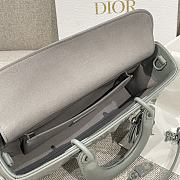 Dior Lady D-Joy Tone Grey Bag - 26x13.5x5cm - 2