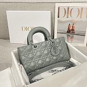 Dior Lady D-Joy Tone Grey Bag - 26x13.5x5cm - 3