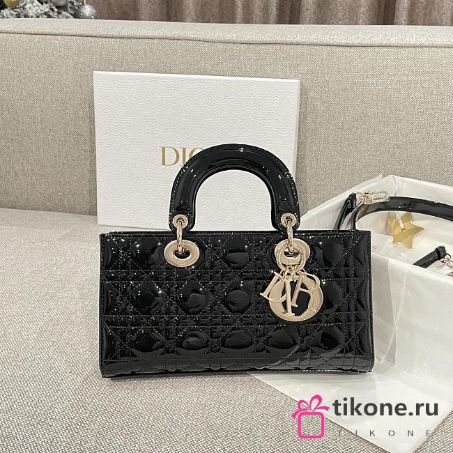 Dior Lady D-Joy Glossy Black Bag - 26x13.5x5cm - 1