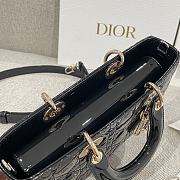 Dior Lady D-Joy Glossy Black Bag - 26x13.5x5cm - 3