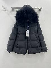 Moncler 2023 Black Short Jacket With Fur  - 1