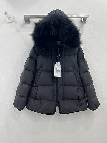 Moncler 2023 Black Short Jacket With Fur 