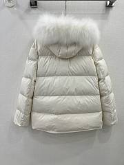 Moncler 2023 White Short Jacket With Fur - 5