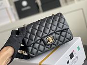 Chanel Classic Small Black Lambskin Gold Hardware 20cm - 3