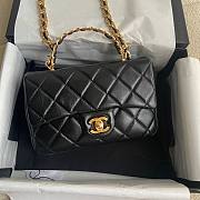 Chanel Classic Black Lambskin Top Handles Gold Hardware - 21x13x8cm - 1