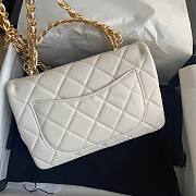 Chanel Classic White Lambskin Top Handles Gold Hardware - 21x13x8cm - 4