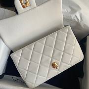 Chanel Classic White Lambskin Top Handles Gold Hardware - 21x13x8cm - 2