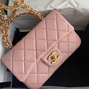 Chanel Classic Pink Lambskin Top Handles Gold Hardware - 21x13x8cm - 4