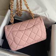 Chanel Classic Pink Lambskin Top Handles Gold Hardware - 21x13x8cm - 3