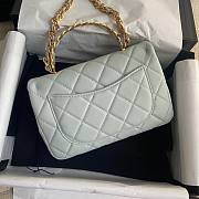 Chanel Classic Blue Lambskin Top Handles Gold Hardware - 21x13x8cm - 2