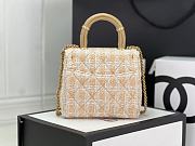 Chanel 2023 Tweed Handle Top Handle Pink Flap Bag - 15x15.5x7.5cm - 5