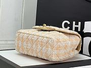 Chanel 2023 Tweed Handle Top Handle Pink Flap Bag - 15x15.5x7.5cm - 4