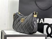 Chanel 23K Black Lambskin Hobo Bag - 20×13×5cm - 5