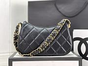 Chanel 23K Black Lambskin Hobo Bag - 20×13×5cm - 3