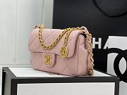 Chanel Small Flap Bag Lambskin & Gold-Tone Metal In Pink - 21x7x12cm - 4