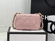 Chanel Small Flap Bag Lambskin & Gold-Tone Metal In Pink - 21x7x12cm - 3