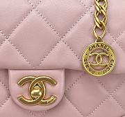 Chanel Small Flap Bag Lambskin & Gold-Tone Metal In Pink - 21x7x12cm - 2