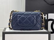 Chanel Small Flap Bag Lambskin & Gold-Tone Metal In Navy - 21x7x12cm - 4