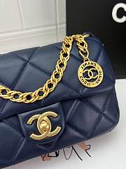 Chanel Small Flap Bag Lambskin & Gold-Tone Metal In Navy - 21x7x12cm - 2