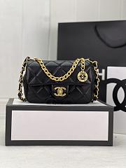 Chanel Small Flap Bag Lambskin & Gold-Tone Metal In Black - 21x7x12cm - 1