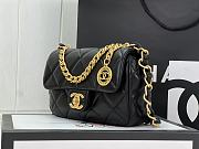 Chanel Small Flap Bag Lambskin & Gold-Tone Metal In Black - 21x7x12cm - 3