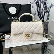 Chanel Classic White Caviar Top Handles - 20×14×7cm - 1