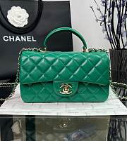 Chanel Classic Green Lambskin Top Handles - 20×14×7cm - 1