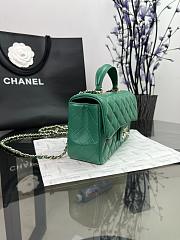 Chanel Classic Green Lambskin Top Handles - 20×14×7cm - 4