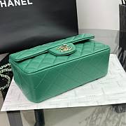 Chanel Classic Green Lambskin Top Handles - 20×14×7cm - 5