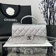 Chanel Classic Silver Caviar Top Handles - 20×14×7cm - 1