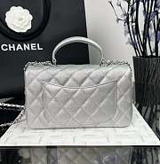 Chanel Classic Silver Caviar Top Handles - 20×14×7cm - 2